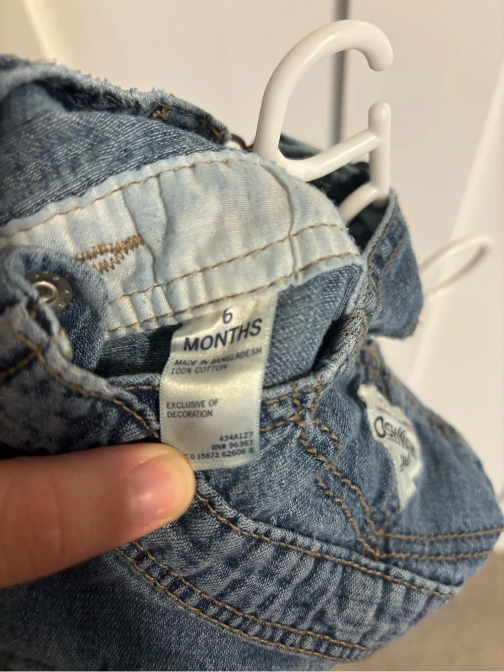 OshKosh B'gosh Blue Denim Ruffle Overall Dress with Heart Patch